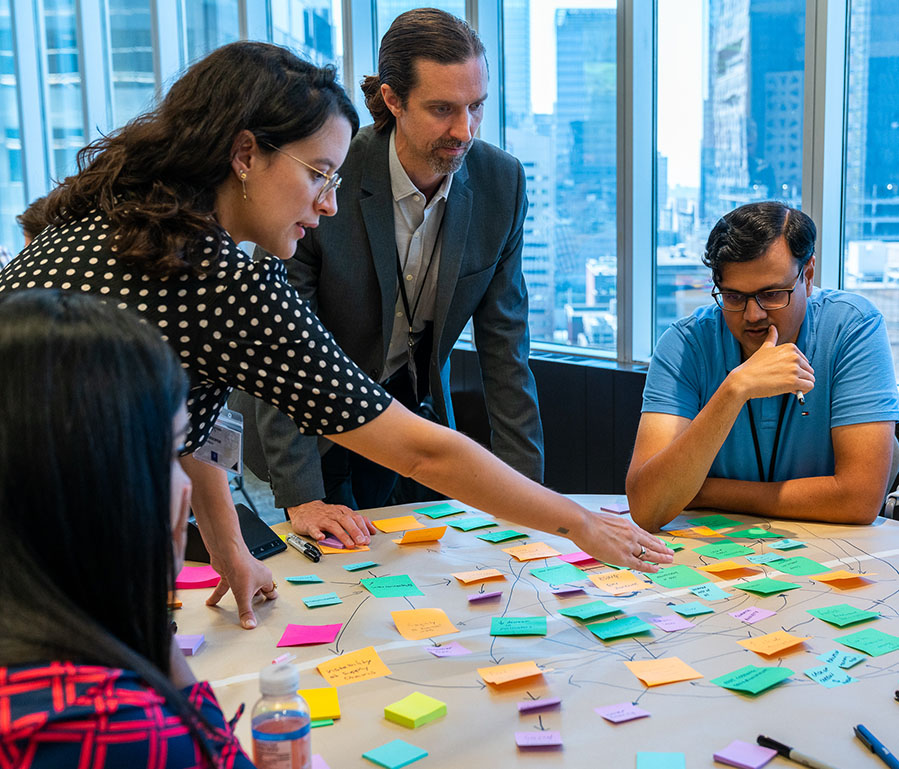 Team Idea Mapping With Post It Notes