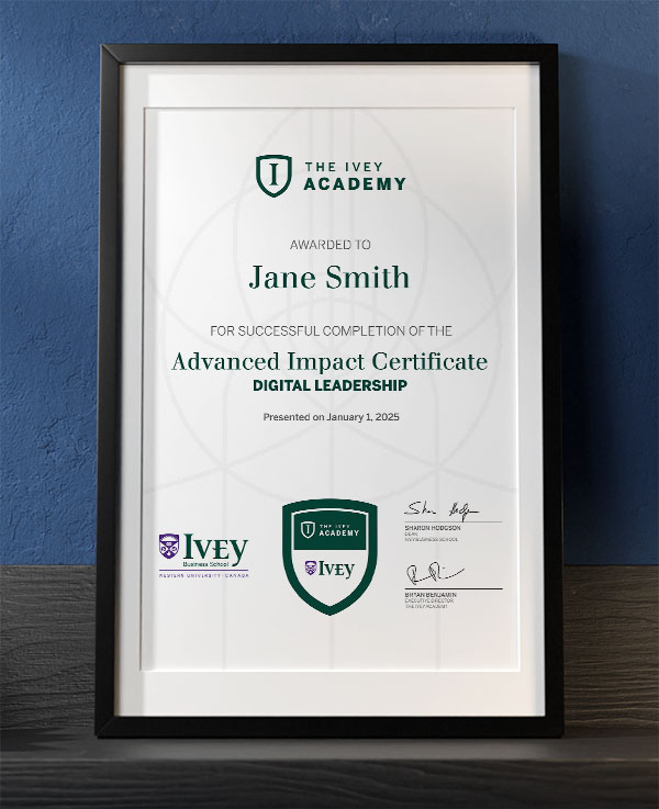 Ivey Exec Ed Certificate
